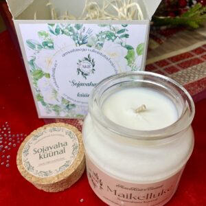 Sojavahast küünal kinkekarbis