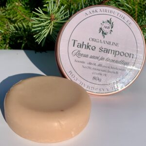 Tahke šampoon roosa savi ja lavendliga, Eesti Puhas looduskosmeetika, orgaaniline, käsitööna valmistatud, Aas Kairi Butiik