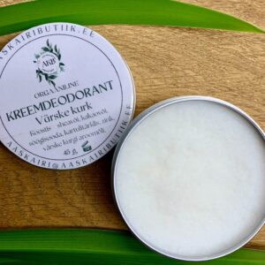orgaaniline kreemdeodeorant , lpuhas Eesti looduskosmeetika, valmistatud käsitööna, Aas Kairi Butiin