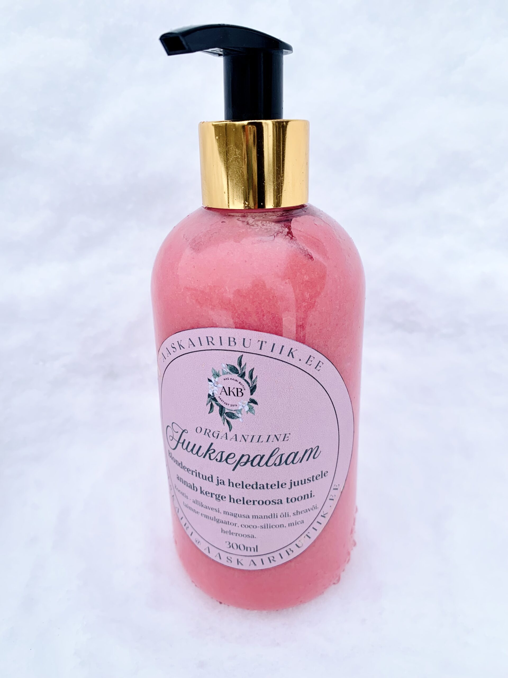 orgaaniline juuksepalsam roosa, valmistatud käsitööna, aas Kairi Butiik